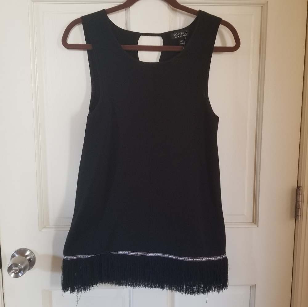 Black frill blouse